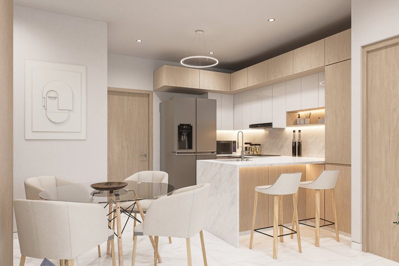 Cocina moderna con isla central